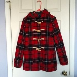 Gap Plaid Toggle Pea Coat
